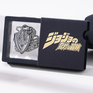 Collier avec 5 masques de personnage de l'anime <span class=keywords><strong>JOJO</strong></span> de haute qualité, avec chaîne en acier inoxydable de 70 cm, dans un coffret cadeau - Product Image 6