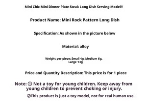 1:12 <strong>Doll</strong> House Mini Rock Steak Dinner Plate <strong>Doll</strong> House Accessories Long Dish Toy Model Miniature Dinner Plate Set - Product Image 5