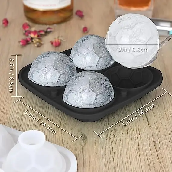 Easy Release Sphere Ice Football Maker Giant Size Sports Balls Silicone Ice Cube Mold Athlete Football Ice Ball Maker