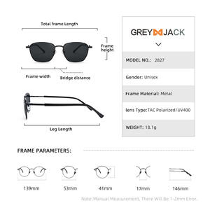 Lunettes de soleil métalliques Greyjack pour hommes, monture noire, verres TAC, protection UV400, pour la conduite, la pêche, le cyclisme, les tenues tendance - Product Image 4