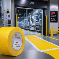 Ruban adhésif antidérapant en PVC simple face, adhésif acrylique, jaune, imperméable, pour marquage au sol, épaisseur 1,3 mm
