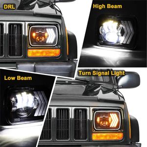 Faros LED 7x6 de 75W, Faros Cuadrados de 5x7 Pulgadas con Luz Diurna Blanca y Ámbar, Señal de Giro Dinámica Secuencial para Wrangler YJ XJ - Product Image 4