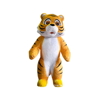 Mascotte personnalisée de haute qualité, costume de tigre jaune en fourrure gonflable géant, ensemble de costumes de mascotte pour événements commerciaux d'entreprise