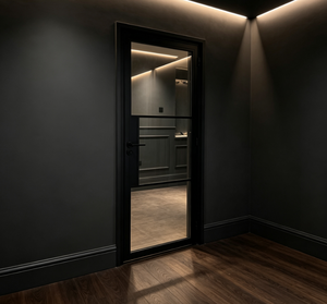 Porte en verre encadrée, design moderne en fer forgé, sur mesure pour la décoration intérieure de la maison - Product Image 1