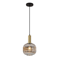 Lámpara LED de Superficie de Alta Calidad con 1 Luz, Pantalla de Cristal Ahumado E27, Base de Metal y Cristal, Diseño Elegante para Hogar y Oficina