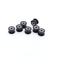 Polea Tensora GT2 20T de Aluminio Negro con Orificio de 5 mm con Rodamiento Sin Dientes para Correa Dentada de 6 mm y 10 mm de Ancho