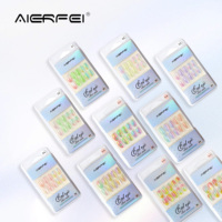 AIERFEI – Lot de 24 faux ongles courts ovales, effet œil de chat holographique arc-en-ciel, à presser, vente en gros