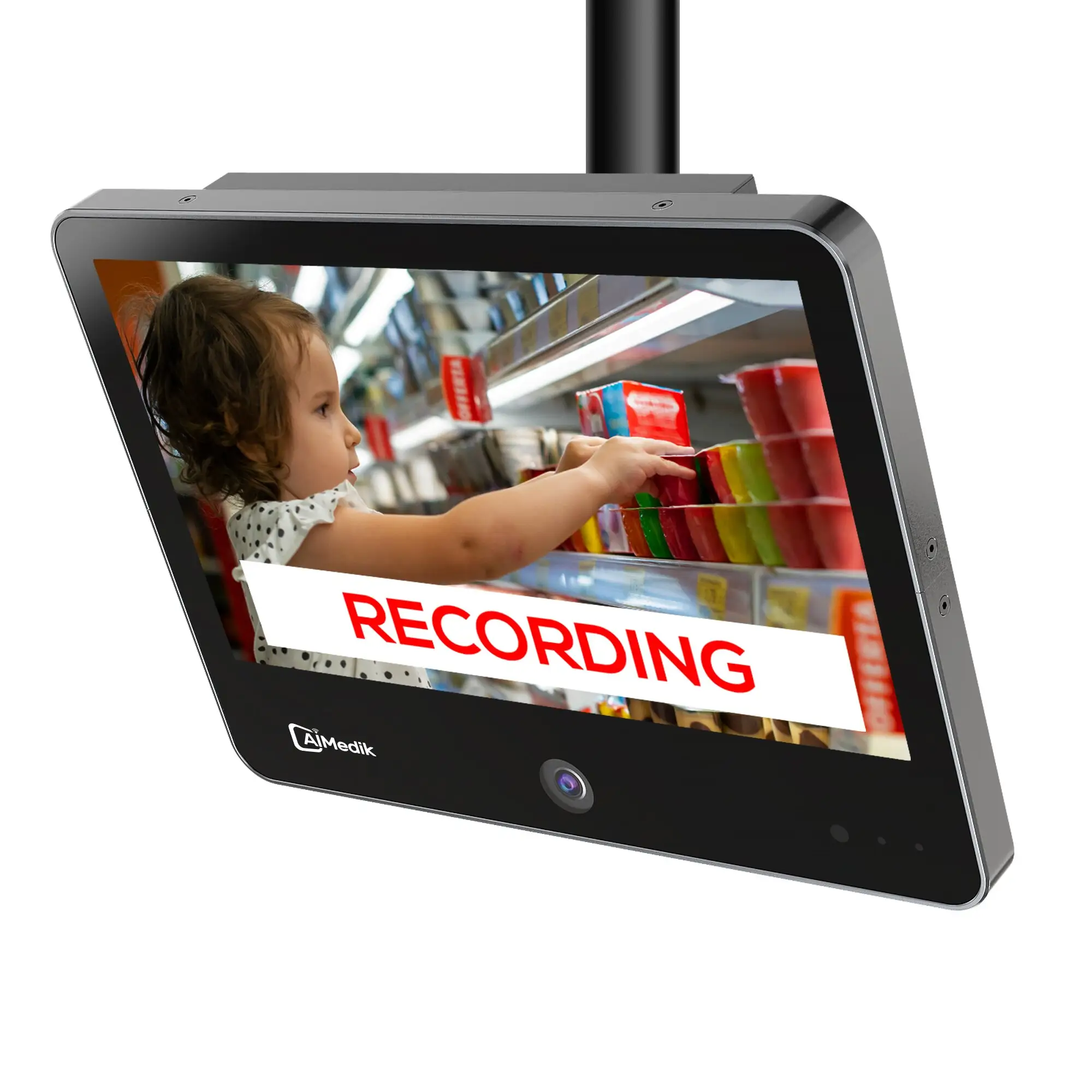 AIMEDIK 1080p 13.3 "퍼블릭 뷰 모니터는 슈퍼마켓 및 소매 환경을 위한 IP 카메라와 함께 제공됩니다