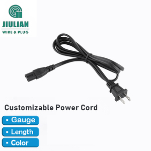 كابل طاقة أمريكي قياسي NEMA <span class=keywords><strong>1</strong></span>-15P بموصلين <span class=keywords><strong>NISPT</strong></span> 18AWG*6FT إلى موصل C7 ثنائي السن، كابل تمديد طاقة تيار متردد معتمد من UL - Product Image 2