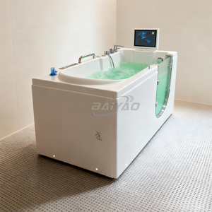 <span class=keywords><strong>Baignoire</strong></span> en acrylique avec fonction massage par remous <span class=keywords><strong>pour</strong></span> les personnes <span class=keywords><strong>à</strong></span> mobilité réduite, <span class=keywords><strong>porte</strong></span> de sécurité, barre d'appui, vidange facile, design écologique et confortable - Product Image 3