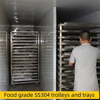 6 Trolleys 1 Ton Automatische Elektrische Commerciële Droger Fruitdroger Warmtepomp Industriële Voedseldehydrator Machine