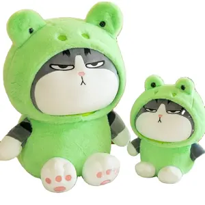 Cosplay domuz kurbağa Panda Tabby kedi peluş oyuncak Squishy kapşonlu tavşan benim imparator yavru Plushie Frog che elbise hayvan çocuklar hediye