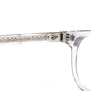 <span class=keywords><strong>Gafas</strong></span> con Lentes Ópticas Multifocales para <span class=keywords><strong>Presbicia</strong></span>, Transparentes, Color Gris Carey, Forma Elíptica Pequeña, Logotipo Decorativo Metálico - Product Image 5