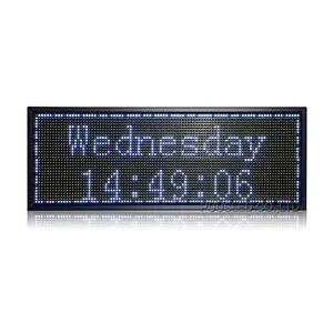 Semi-outdoor message scrolling display screen White week and time information sign Electronic advertising message moving board