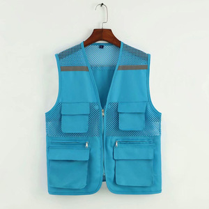 Gilet de sécurité réfléchissant en maille respirante, multi-poches, vêtements de travail haute visibilité, uniforme vert pour les travaux en extérieur - Product Image 2