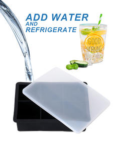 Molde de Hielo Cuadrado de Silicona de Grado Alimenticio, 6 Cubos, para Whisky, Creativo - Product Image 2