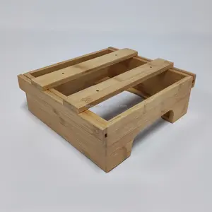 Kitchen Wood Caddy 9-inch Bamboo Paper Plate Holder Dispenser Under Cabinet