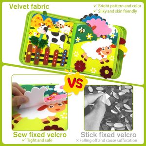 Tavola delle Attività Montessori 20 in 1, <span class=keywords><strong>Libro</strong></span> Sensoriale in Feltro <span class=keywords><strong>per</strong></span> Bambini 1-3 Anni, Giocattoli Educativi <span class=keywords><strong>per</strong></span> <span class=keywords><strong>Ragazzi</strong></span> e Ragazze - Product Image 6
