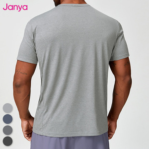 Janya mùa hè cơ bắp phòng tập thể dục thể dục T-Shirts thoáng khí nhanh chóng khô trống <span class=keywords><strong>TEE</strong></span> thể hình Vòng cổ ngắn tay thể thao t Áo sơ mi - Product Image 4