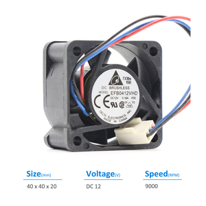 Ventilador Axial de Refrigeración para Micro Gabinete, DELTA EFB0412VHD-F00, 12V CC, 0.18A, 40x40x20mm, 8000rpm, Rodamiento de Bolas, Cables - Product Image 2
