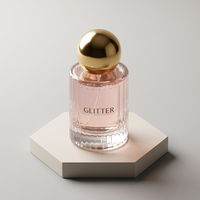 Flacon de parfum vide moderne en verre avec col serti 30ml 50ml 100ml, finition mate givrée, gravure, pulvérisation avec capuchon, sérigraphie, emballage