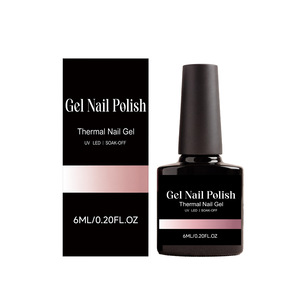 Vernis à ongles gel à base d'eau en PET thermosensible, couleur <span class=keywords><strong>nude</strong></span>, longue tenue, brillant, pour la décoration des ongles, en flacon - Product Image 1