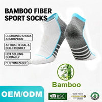 Chaussettes de sport en fibre de bambou antibactériennes, amortissantes, respirantes et confortables pour le jogging, l'entraînement et les sports