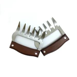 Metal Meat Claws, Stainless Steel BBQ Bear Meat Shredder Meat Claws Chicken Pork Shredder BBQ Grill Tools Accessories