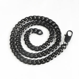 Hochwertiger Edelstahl Satin Mattschwarz Finish 10mm Cuban Link <span class=keywords><strong>Chain</strong></span> Herren Schmuck - Product Image 3