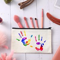 Trousse à crayons en toile DIY avec fermeture éclair, portable, réutilisable, résistante à l'eau, écologique, pliable, légère, grande capacité