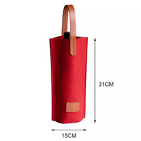 Bolsa de Vino de Fieltro y Cuero, Porta Botellas de Vino Individual, Bolso de Mano para Vino Tinto, Accesorios para Vinos, Decoración para Fiestas, Bolsa para Vino, Regalo de Navidad