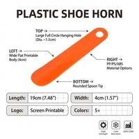 Chausse-pied personnalisé en PP de 19 cm (7,48 pouces) de large, avec grand trou circulaire, logo imprimable, 5 couleurs, pour boîte à chaussures, cadeau de marque O-MAK OM-20-027