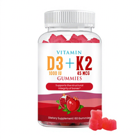 WELLBODY OEM Gummies de Vitamine D3 K2 de Qualité Alimentaire pour Adultes - 60 Gummies Soutient la Santé des Os, du Cœur, l'Absorption du Calcium et le Système Immunitaire