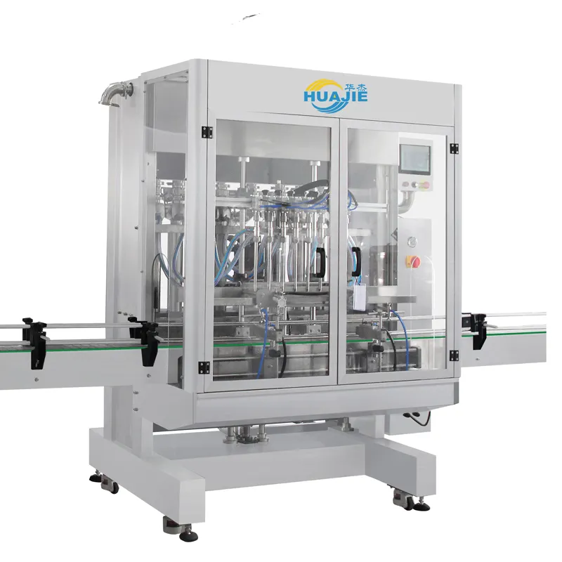 HUAJIE लोशन क्रीम भरने की मशीन कॉस्मेटिक डिटर्जेंट हाथ धोने तरल साबुन शैम्पू पूरी तरह से स्वचालित बोतल भरने मशीनों