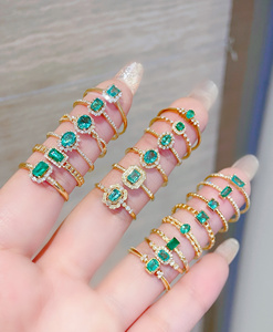 แหวนเพชรพลอยมรกตทองคำ 18K ยี่ห้อซินฟลาย สไตล์คลาสสิก เหมาะสำหรับงานแต่งงานและงานปาร์ตี้ - Product Image 1
