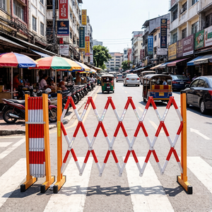 Barrière <span class=keywords><strong>de</strong></span> circulation rétractable portable, clôture extensible à ciseaux, sécurité routière sur chantier, contrôle des foules pour événements, FRP/Fibre <span class=keywords><strong>de</strong></span> verre - Product Image 5