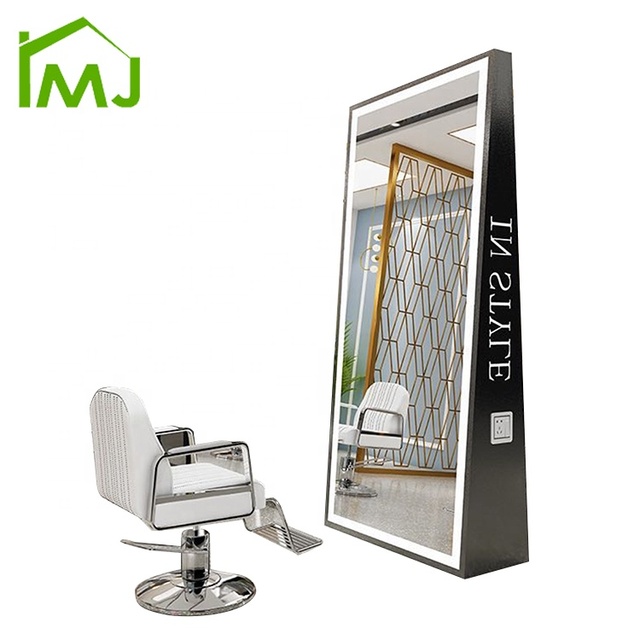 Hair Salon LED Mirrors Furniture Modern Standing Full Length Mirror with Lights