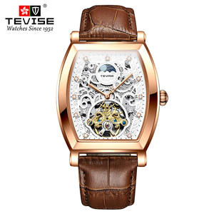 Factory wholesale <b>men's</b> business casual <b>watches</b> fashion hollow design leather straps fully automatic mechanical <b>watches</b> - Product Image 3