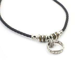 <span class=keywords><strong>Anello</strong></span> in lega bohémien ciondolo <span class=keywords><strong>collana</strong></span> in pelle per gli uomini NLGL03 - Product Image 1