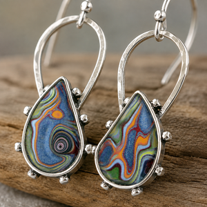 Orecchini vintage multicolori in stile boho, orecchini pendenti creativi, design unico, accessori di bigiotteria alla moda per donna - Product Image 6
