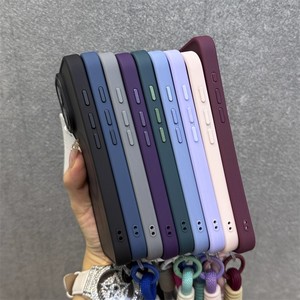 Película de lente mate magnética a prueba de golpes, <span class=keywords><strong>funda</strong></span> protectora para teléfono amigable <span class=keywords><strong>con</strong></span> la piel para <span class=keywords><strong>iPhone</strong></span> <span class=keywords><strong>12</strong></span> 13 14 15 16 Pro Max, fundas <span class=keywords><strong>con</strong></span> correa de <span class=keywords><strong>cuerda</strong></span> - Product Image 4