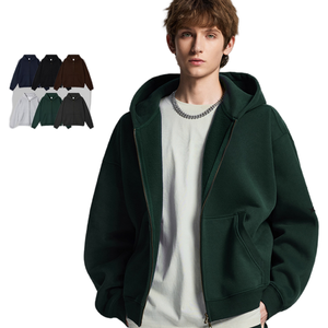 Chaqueta con Capucha para Hombre, Estilo Retro Americano de Alta Gama, Nueva Moda, con Doble Cremallera, Bordada, de Forro Polar Sólido, para Invierno - Product Image 2
