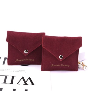 Custom Logo Printed Canvas <b>Envelope</b> Jewelry <b>Gift</b> Pouch Dust Flap Cotton Bracelet Packing Jewelry Bag - Product Image 3
