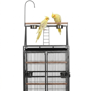 Gabbia per l'allevamento di <span class=keywords><strong>pappagalli</strong></span> di grandi dimensioni in filo di ferro, mobile, con vassoio in plastica solida verniciato a polvere, traspirante, di lusso, con base mobile e area gioco superiore - Product Image 6