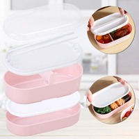 Recipientes de comida estilo japonés de PP, libres de BPA, aptos para lavavajillas, juego de loncheras tipo bento.