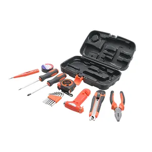 Conjunto de herramientas de mano para el hogar de 17 piezas al por mayor, conjunto de herramientas manuales, caja de venta al por mayor
