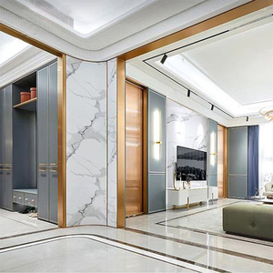 Profilo di rivestimento del bordo della parete del soggiorno moderno in acciaio inossidabile spazzolato oro personalizzato per accessori di piastrelle e copertura del telaio della porta - Product Image 6
