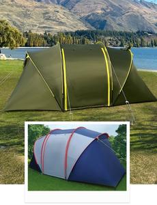 <span class=keywords><strong>Tente</strong></span> de luxe à deux chambres à coucher à deux étages pour <span class=keywords><strong>5</strong></span> <span class=keywords><strong>personnes</strong></span> pour le camping en famille et la randonnée en plein air, poteaux en fibre de verre à armature droite - Product Image 6