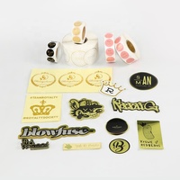 Autocollants en vinyle adhésifs métalliques dorés brillants découpés sur mesure, imperméables, pour promotion et exposition avec logo personnalisé