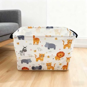 Panier de rangement pliable polyvalent pour la maison, idéal pour les jouets, les vêtements et les livres des enfants - Product Image 1